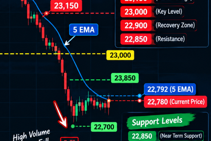 Nifty 50 Chart Analysis: Sharp Selling Pushes Index Below 22,800 — What the 15-Minute Chart Shows